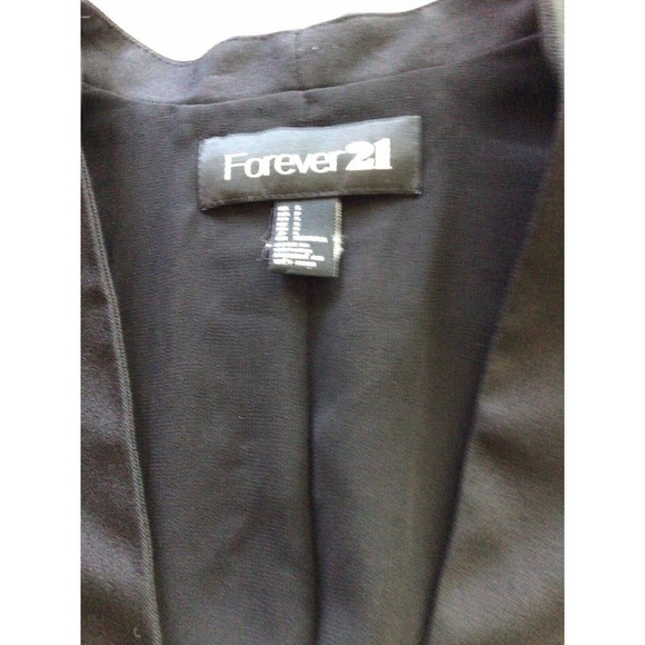 Forever 21 Jacket SzS Black Button Sheer Sleeves Long V Neck Pre-Owned - Picture 10 of 10